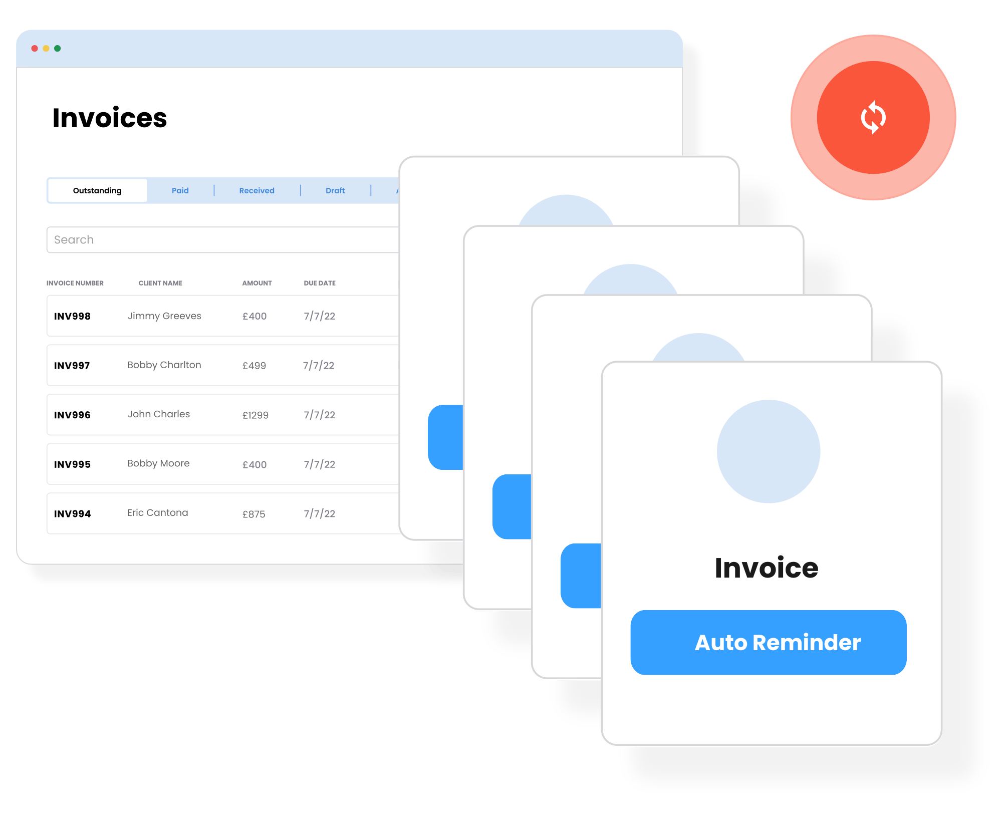 See which customers haven't paid, and our software can send reminders