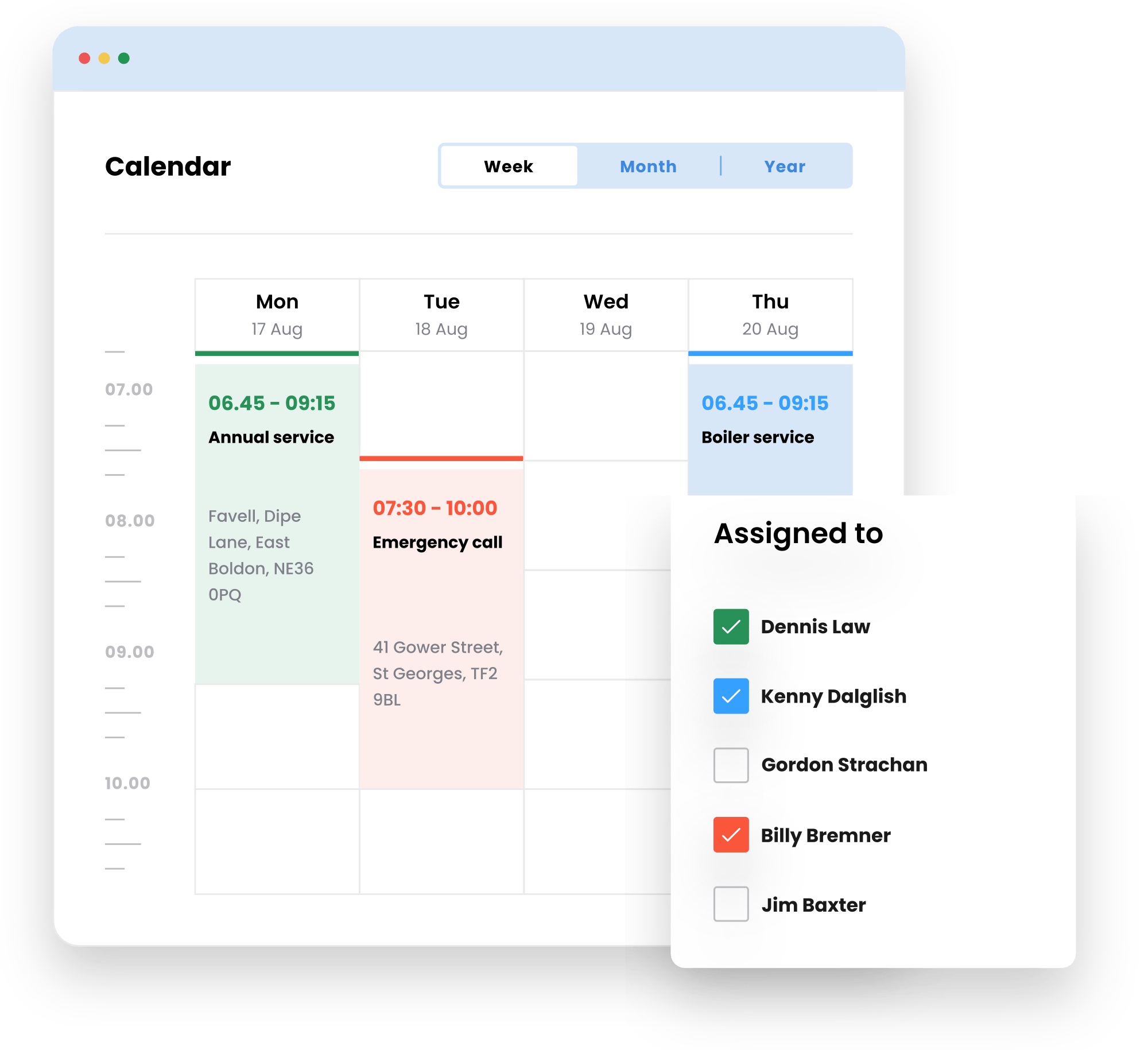 software and app to schedule engineers