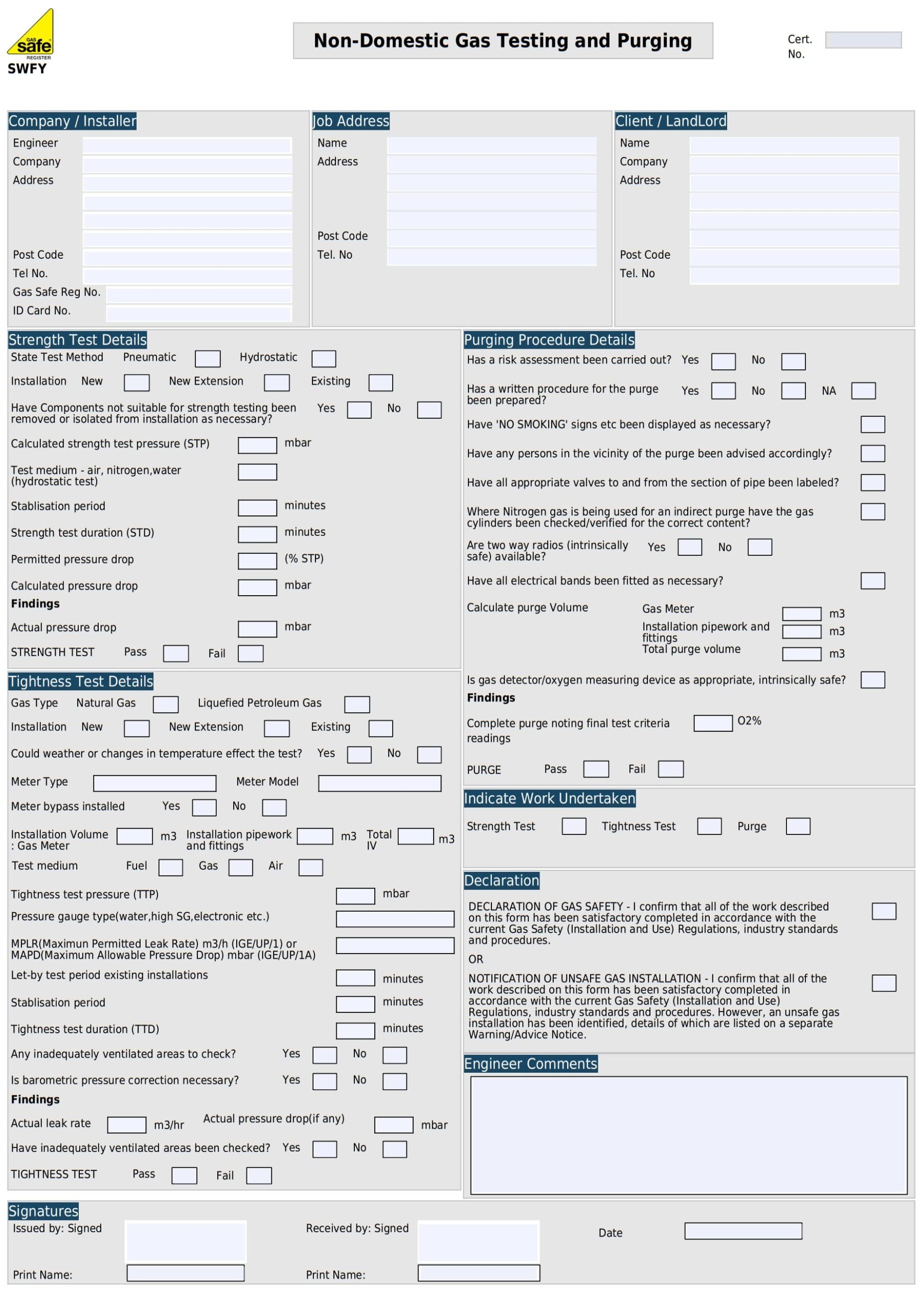 ND Gas Testing & Purging Sample image of the legionella risk assessment template